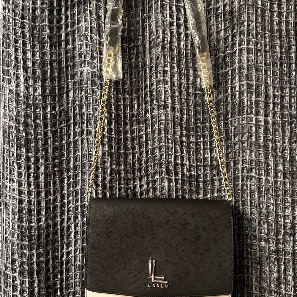 LOULU Black and Cream Crossbody Bag
